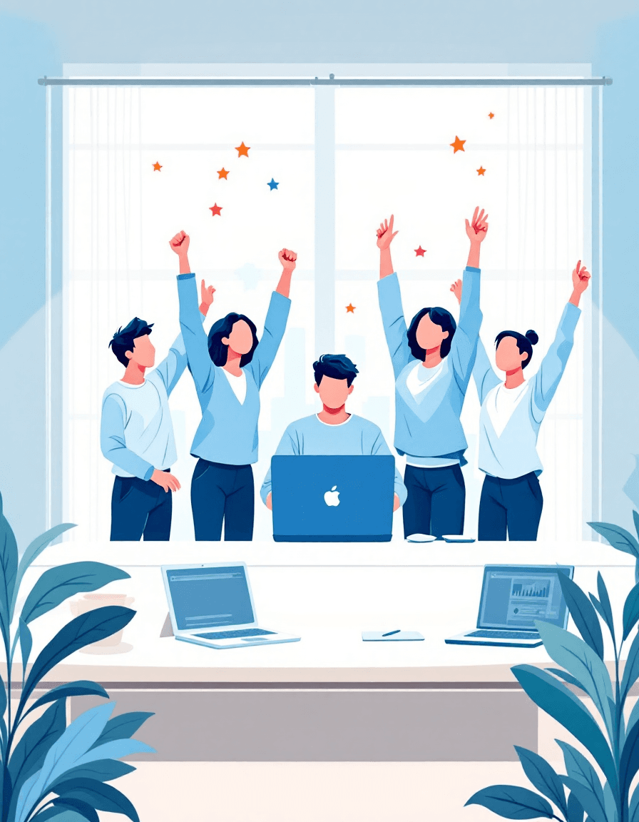 Team celebrating success